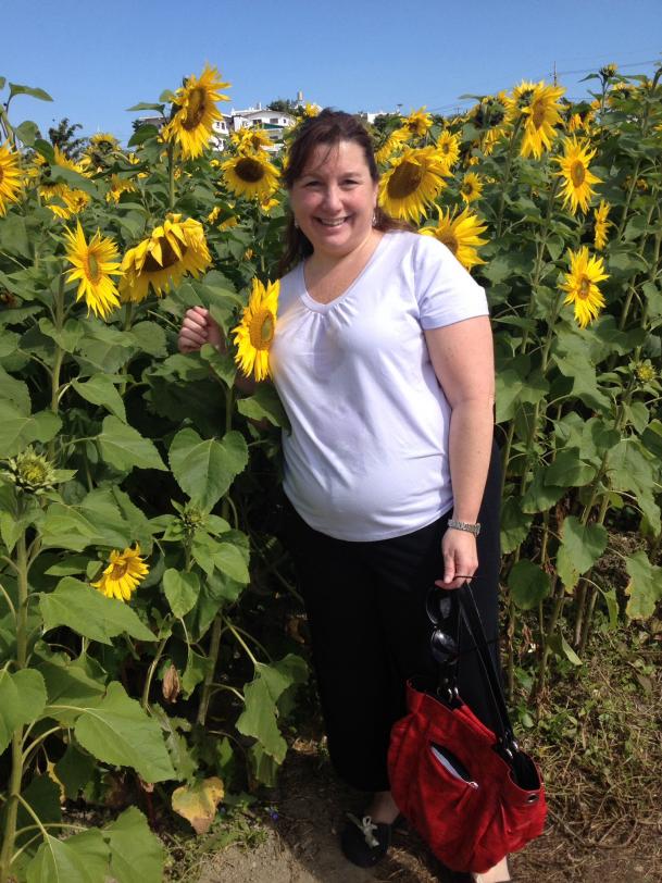 In field of sunflowers Okinawa